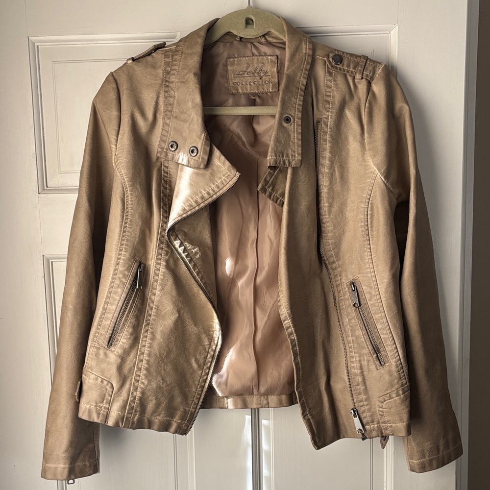 Chic Tan Leather Jacket for Women